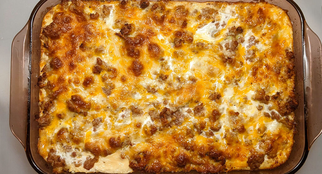 Easy Sausage Egg Cheese and Hash Brown Breakfast Casserole