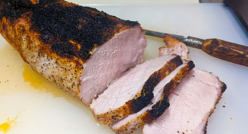 Crusty juicy oven roasted pork loin