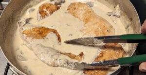 chicken in cream and mushroom sauce