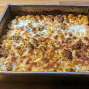 one pan toaster oven pasta bake