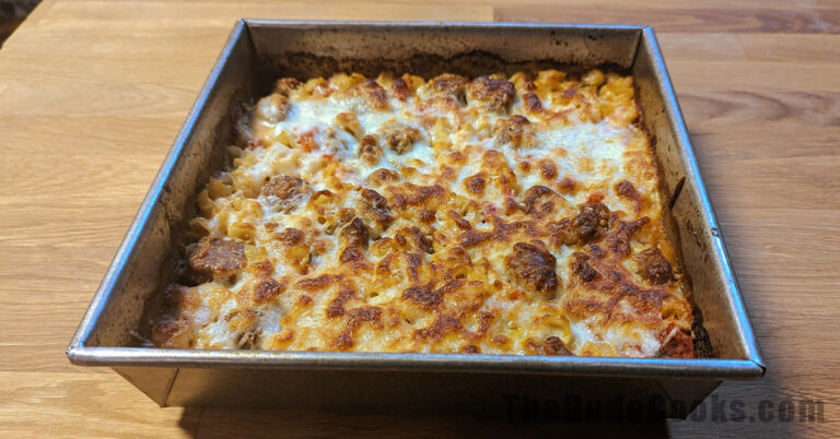 one pan toaster oven pasta bake