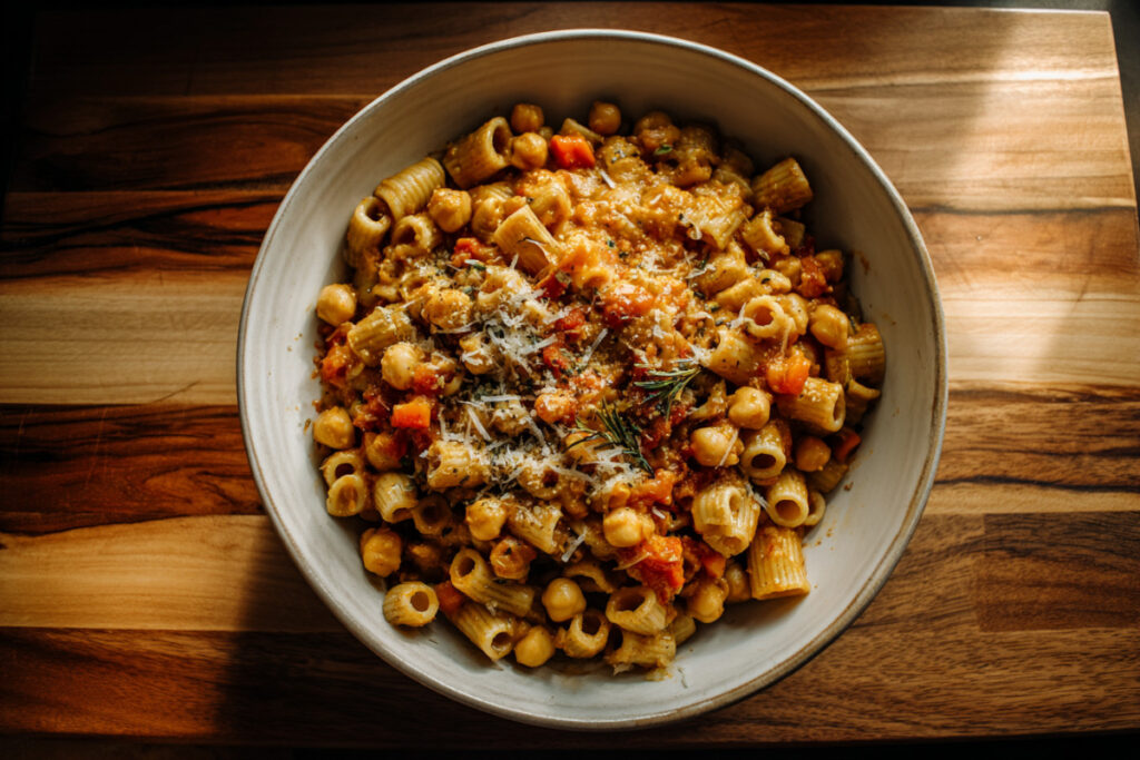 ditalini chickpea pasta dish