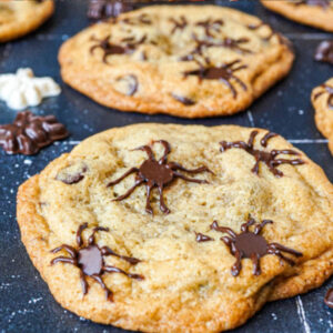 spider chocolate chip halloween cookies