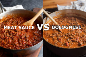 Italian meat sauce compared to Bolognese sauce