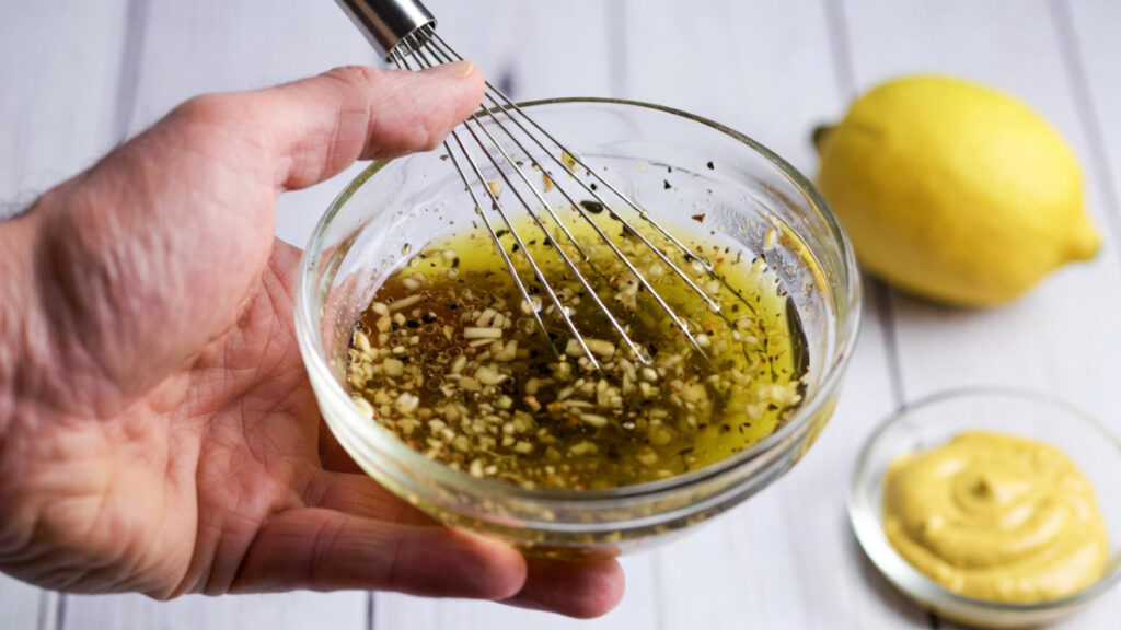 An easy summer chickpea salad dressing.