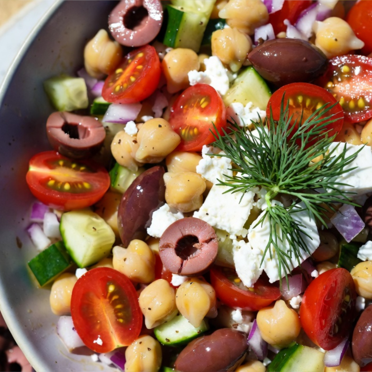 Greek chickpea salad