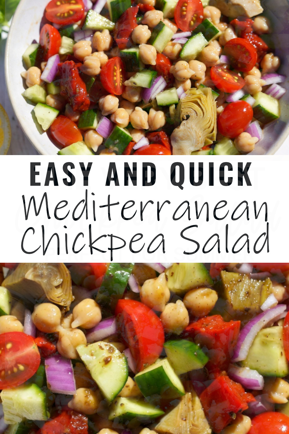 Mediterranean chickpea salad pinterest image