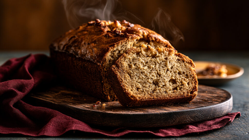 sliced browned butter banana bread